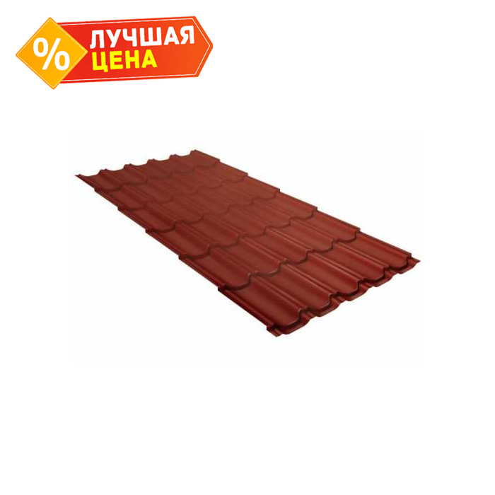 Металлочерепица Grand Line Kvinta plus 0,5 Satin RAL 8004 Терракота