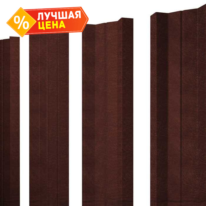 Штакетник для забора М-образный 0,5 Print Grand Line 0,5 Print Elite Cherry Wood