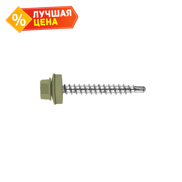 Саморез кровельный Daxmer 4,8х70 RAL 6011 (100) сверло №1