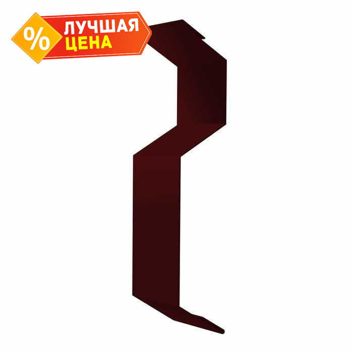 Планка примыкания внакладку 25х17х35х17 0,5 Velur RAL 3005 красное вино