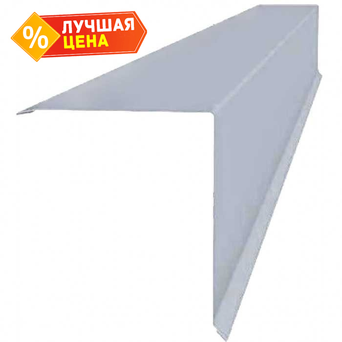 Планка конька односкатной кровли 160x160 0,45 PE с пленкой RAL 9006 бело-алюминиевый