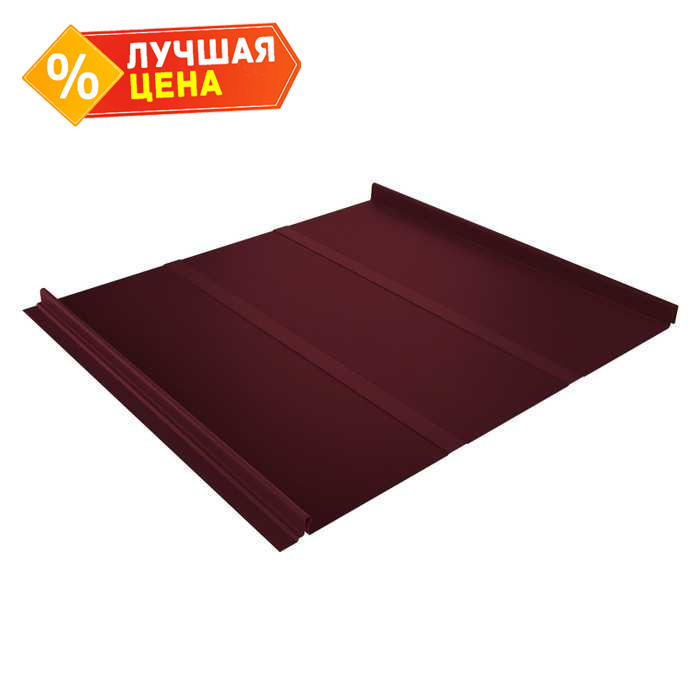 Фальцевая кровля Кликфальц Line Grand Line 0,5 Velur X RAL 3005 Красное Вино