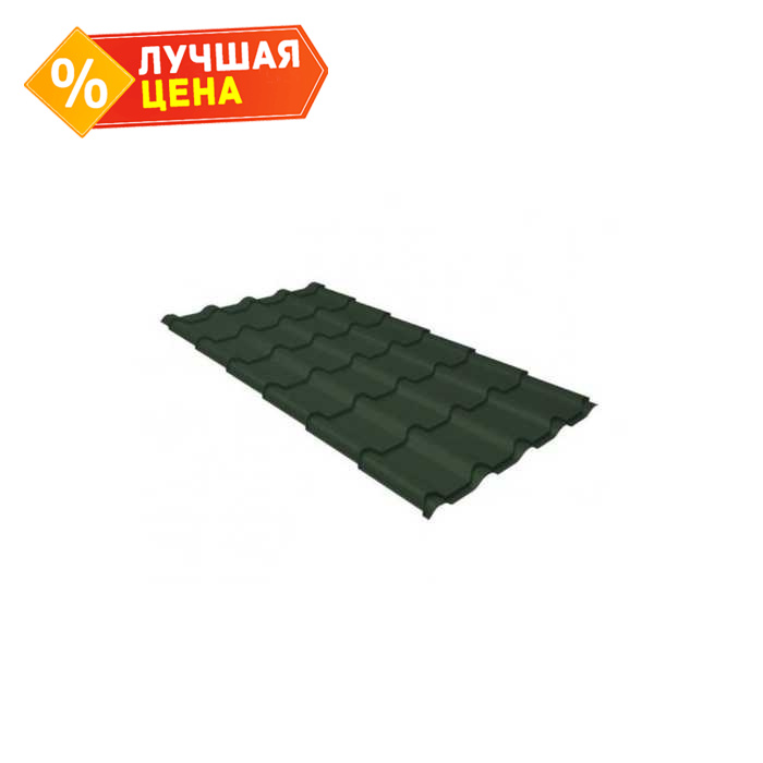 Металлочерепица Grand Line Kamea 0,5 GreenCoat Pural Matt BT RR 11 Хромовая зелень