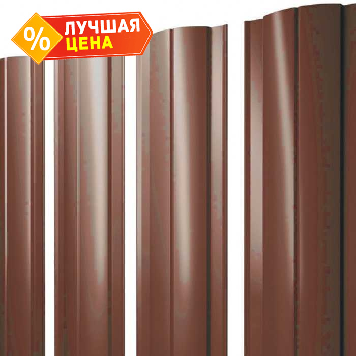 Штакетник Круглый Grand Line 0,45 Drap RAL8004 Терракота