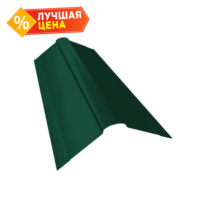 Планка конька фигурного 100x100 0,4 PE с пленкой RAL 6005 зеленый мох