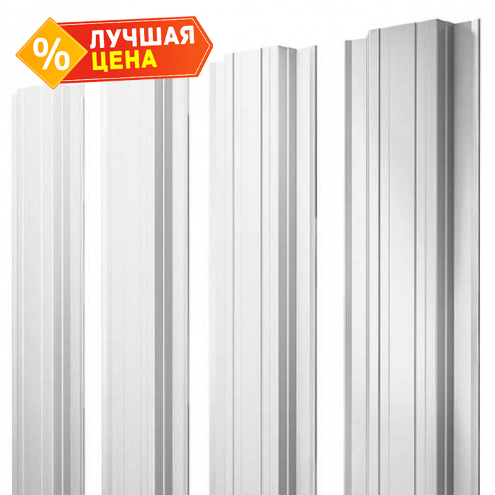 Штакетник Прямоугольный Grand Line 0,5 Satin RAL9003 Сигнальный Белый