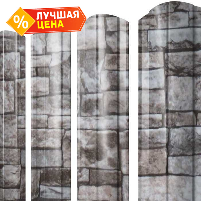 Штакетник Круглый фигурный Grand Line 0,45 Print Elite Fine Stone Fine Stone