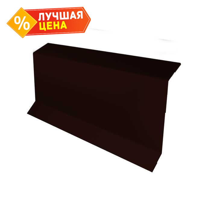 Планка примыкание в штробу 60 Grand Line 0,5 GreenCoat Pural BT, matt RR 32 темно-коричневый (RAL 8019 серо-коричневый)