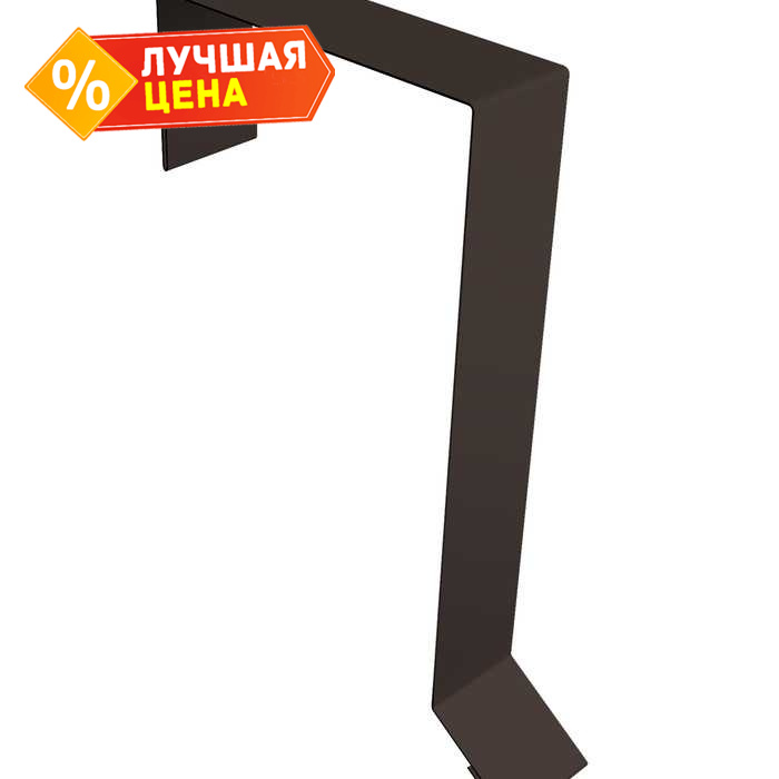 Планка торцевая фальц Grand Line 60х97 0,5 GreenCoat Pural BT с пленкой RR 32 темно-коричневый (RAL 8019 серо-коричневый)