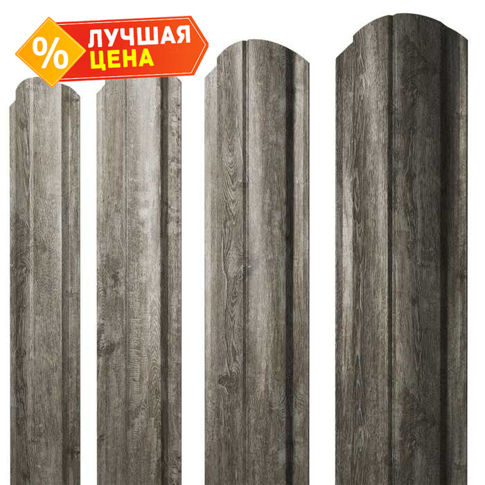 Штакетник Полукруглый Slim фигурный Grand Line 0,45 Print Elite Nordic Wood Nordic Wood