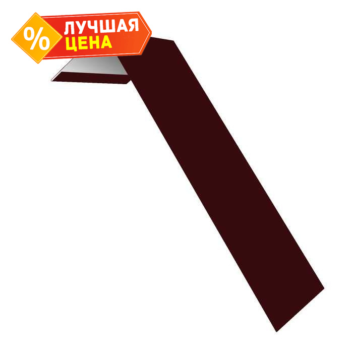 Планка лобовая/околооконная простая 190х50 0,45 PE с пленкой RAL 3005 красное вино