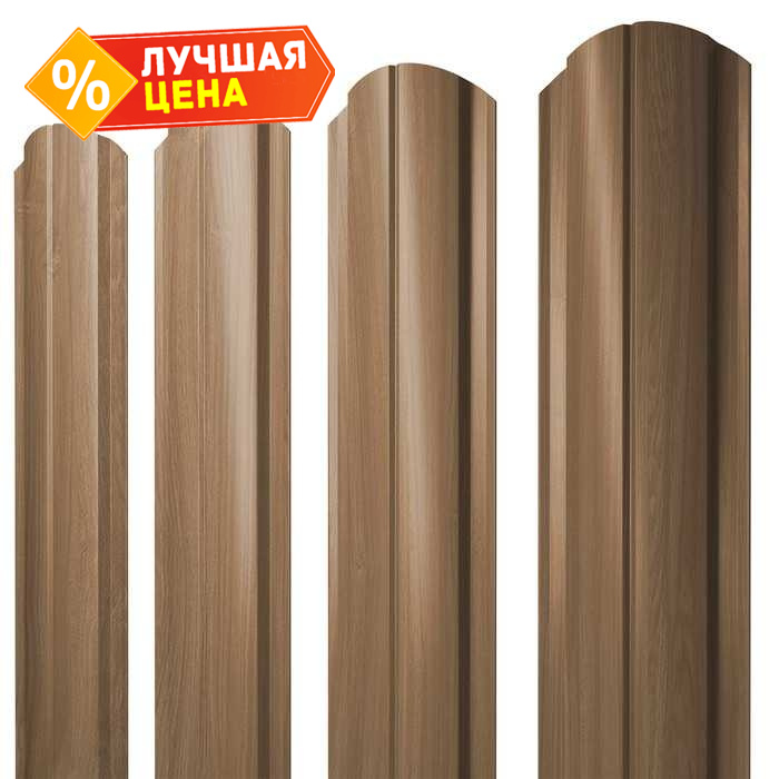 Штакетник Полукруглый Slim фигурный Grand Line 0,45 Print Elite Honey Wood Honey Wood