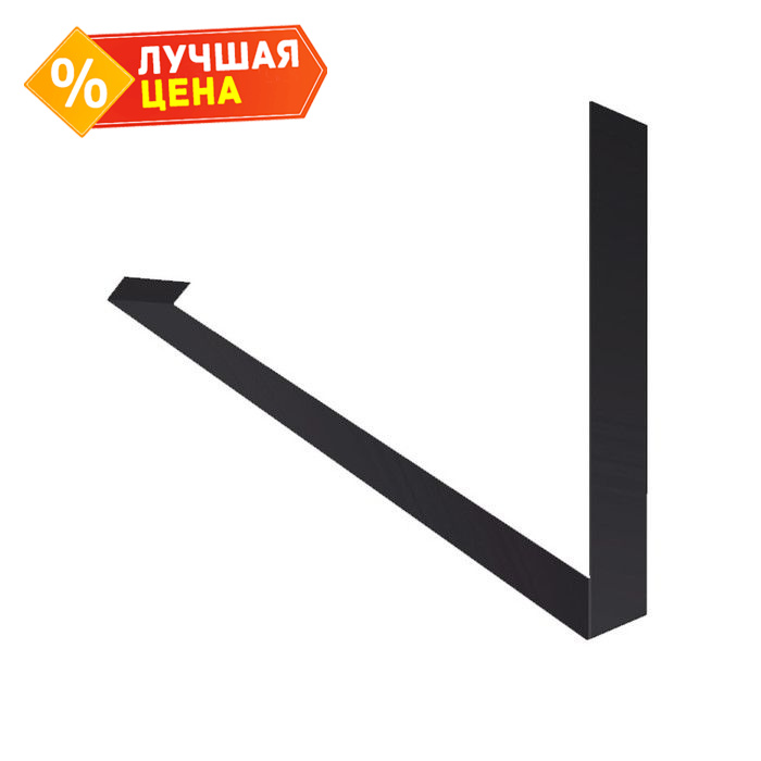 Планка примыкание верхнее к трубе фальц 0,45 Drap ST RAL 9005 черный