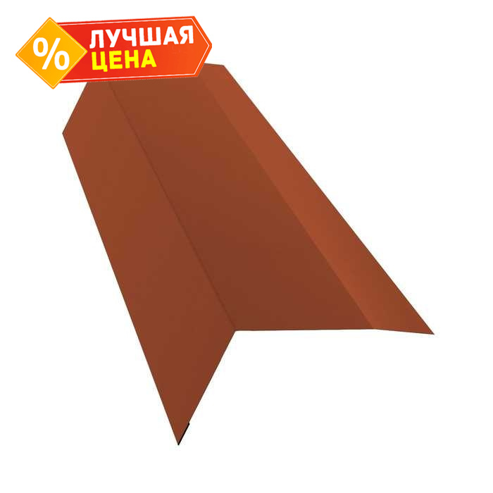 Планка карнизная 100х65 0,5 Satin с пленкой RAL 8004 терракота