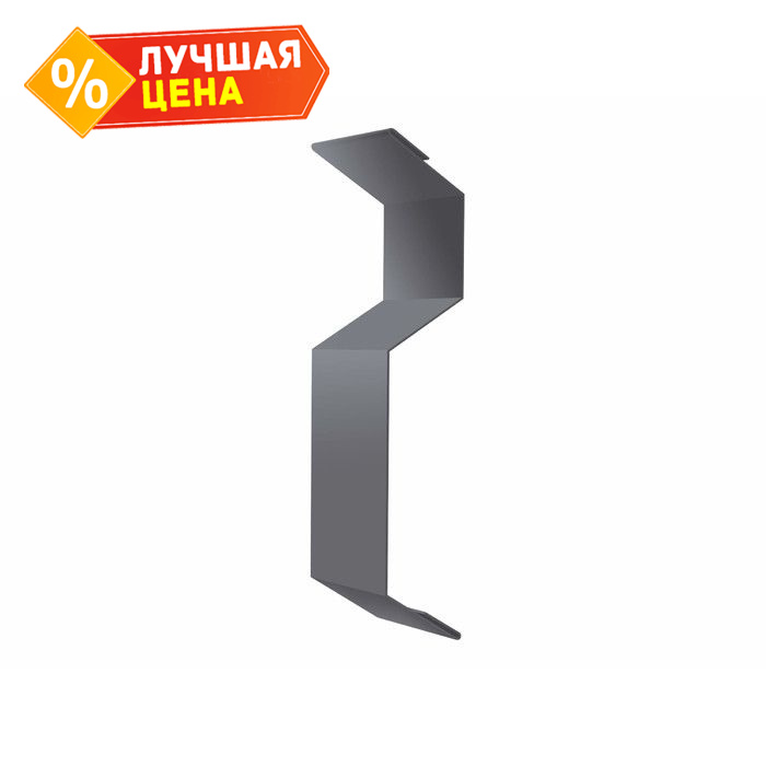 Планка примыкания внакладку 25х17х35х17 0,45 PE с пленкой RAL 7005 мышино-серый