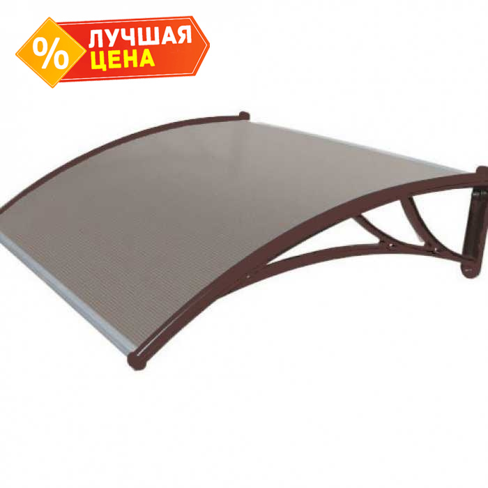 Козырьки Krovent из поликарбоната 1200х930х280 бронзовый (корич.кроншт)