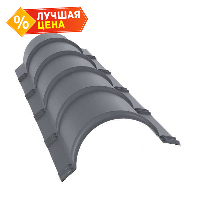 Планка конька полукруглого 0,5 Satin с пленкой RAL 9006