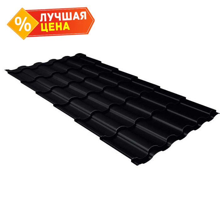 Металлочерепица Grand Line Kredo 0,5 Velur RAL 9005 Черный