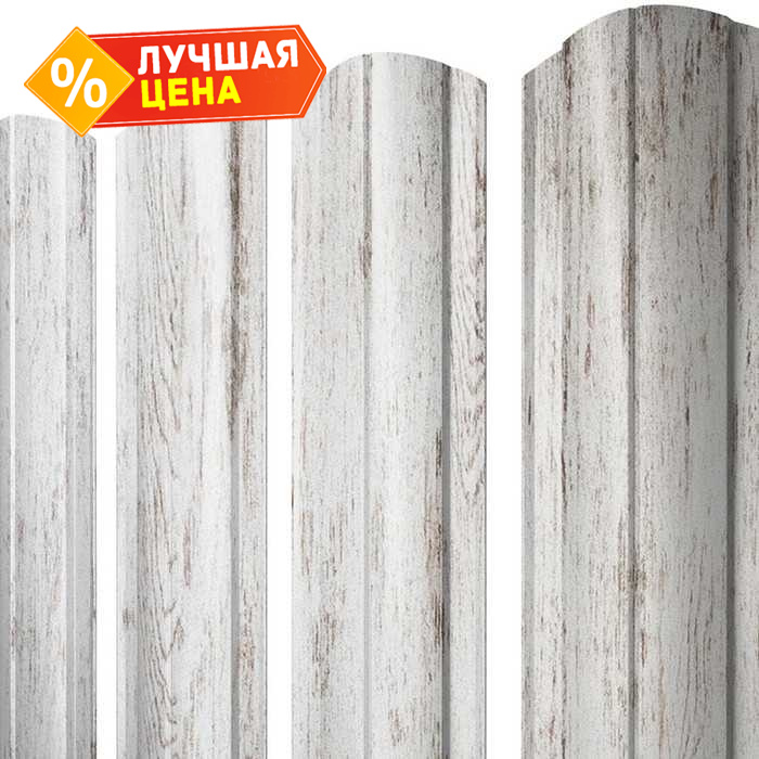 Штакетник Круглый фигурный Grand Line 0,45 Print Elite Snow Wood Snow Wood