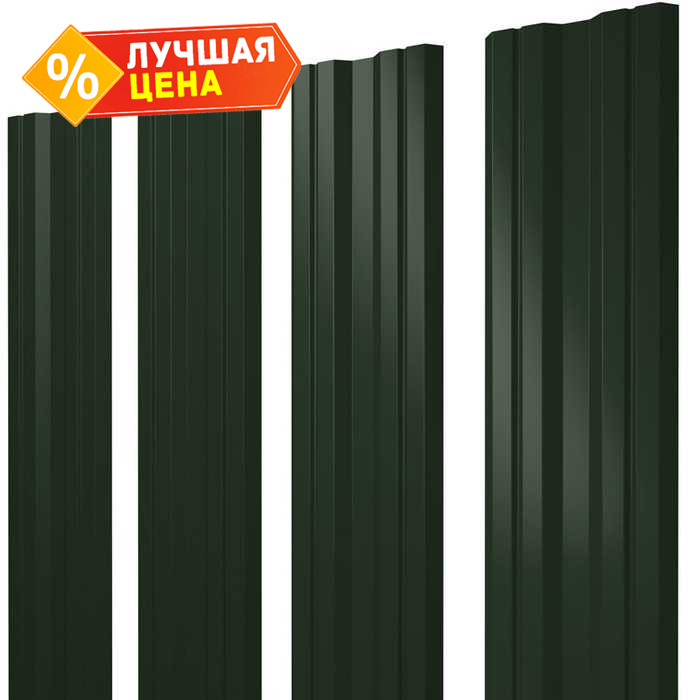 Штакетник Grand Line 0,5 GreenCoat Pural BT, matt RR 11 Хвойно-Зеленый, Зеленый Хром