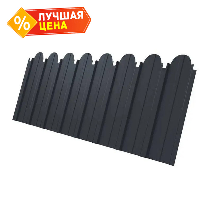 Профлист фигурный Grand Line C10A 0.5 Rooftop Matte RAL 7024 Мокрый асфальт