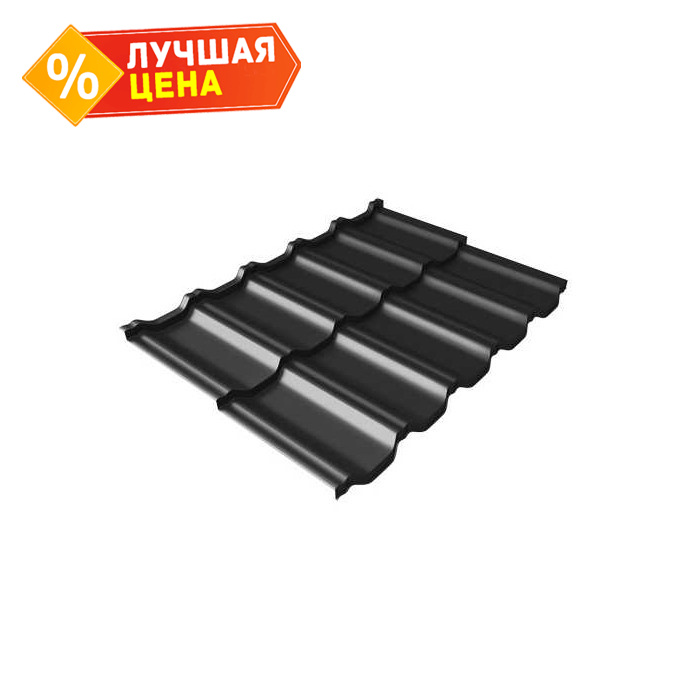 Металлочерепица Grand Line Kvinta Uno 0,5 Satin Мatt RAL 9005 Черный