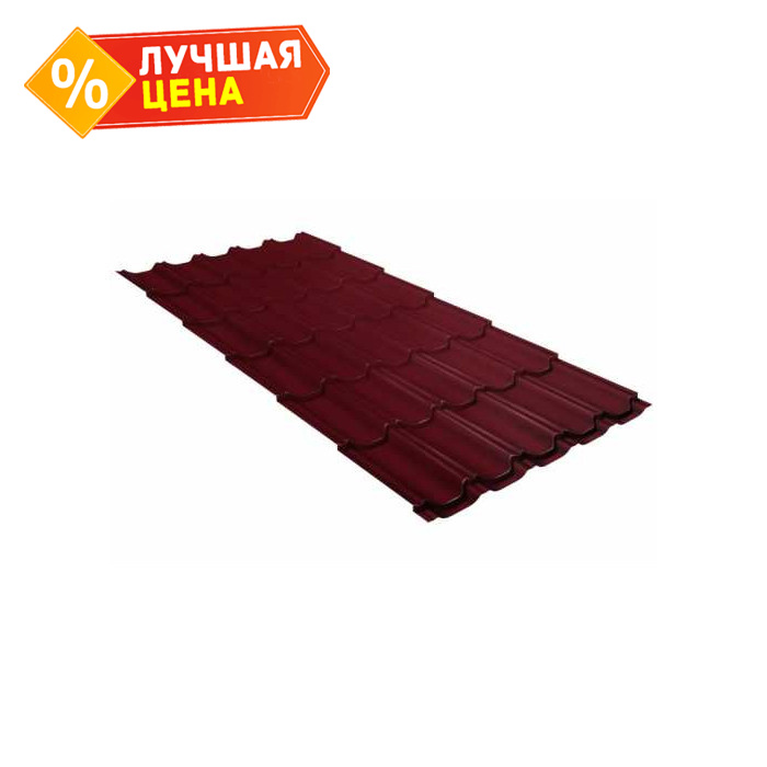 Металлочерепица Grand Line Kvinta plus 0,45 Drap RAL 3005 Красное вино