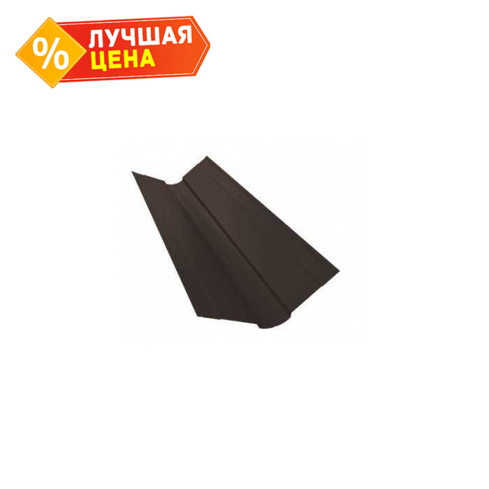 Планка ендовы верхней фигурной 100x100 0,5 Quarzit PRO Matt RR 32 темно-коричневый