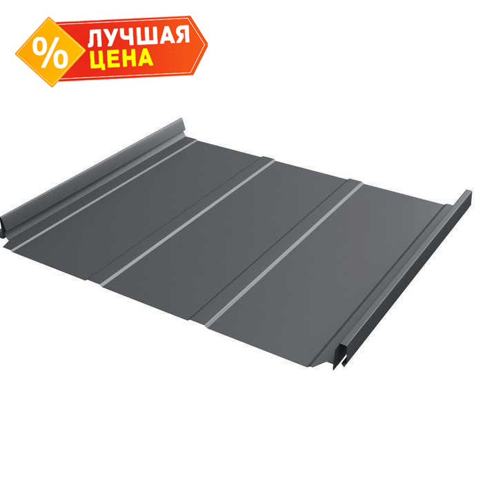 Фальцевая кровля Кликфальц Pro Line Grand Line 0,5 PurLite Matt RAL 7024 Мокрый Асфальт