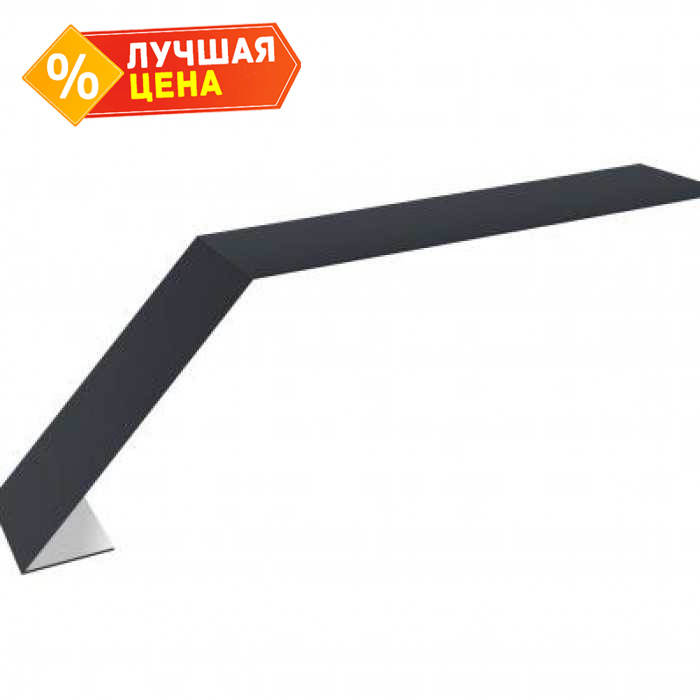 Планка капельник 100х60 0,5 GreenСoat Pural с пленкой RR 23 темно-серый (RAL 7024 мокрый асфальт)