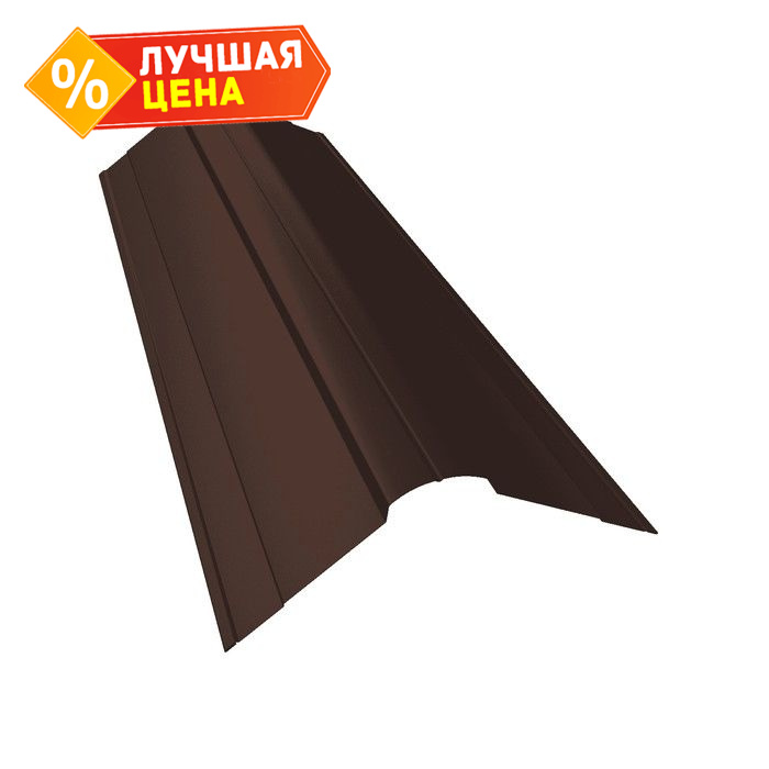 Планка конька фигурного 100x100 0,4 PE с пленкой RAL 3005 красное вино