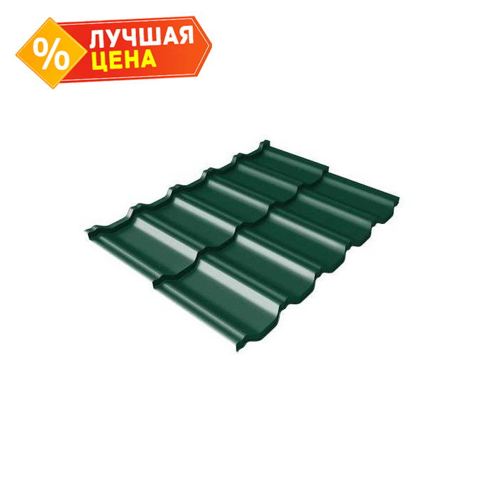 Металлочерепица Grand Line Kvinta Uno 0,5 Velur RAL 6005 Зеленый мох