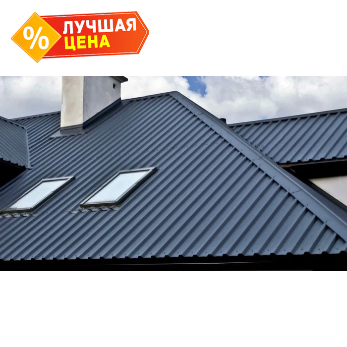 Профлист Grand Line C20R 0.4 Полиэстер матовый двусторонний RAL 7024 Мокрый асфальт