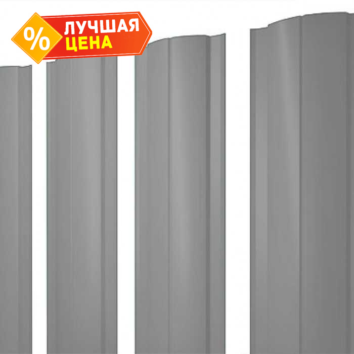 Штакетник Круглый Grand Line 0,5 Satin RAL7004 Сигнальный Серый