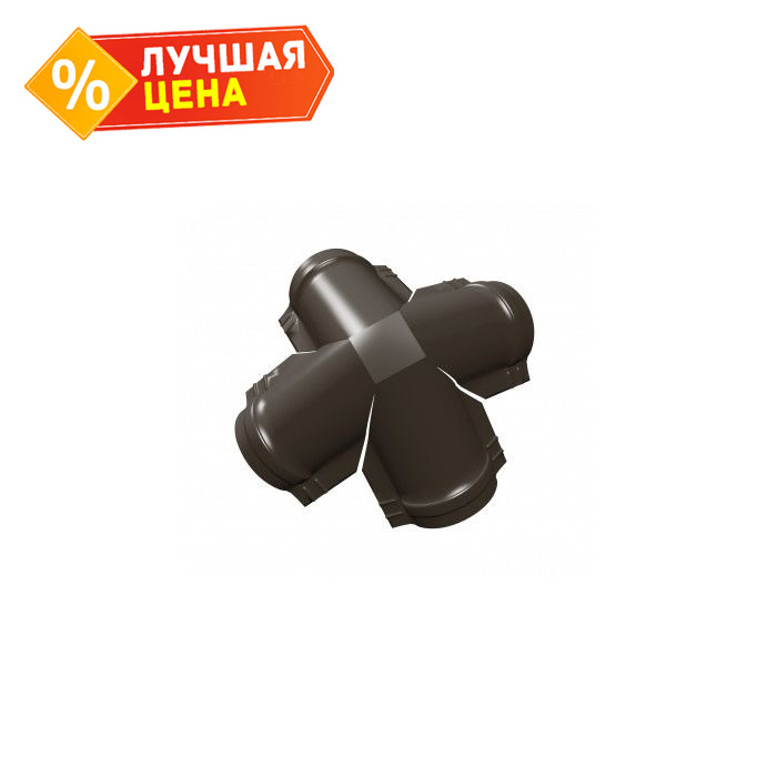 Четверник конька полукруглого Rooftop Matte с пленкой RR 32 темно-коричневый