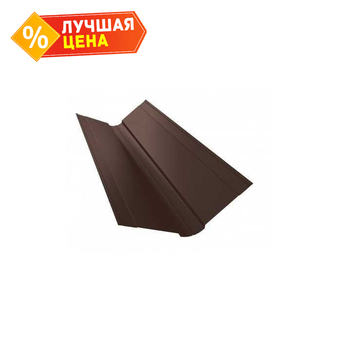 Планка ендовы верхней фигурной 100x100 0,5 Satin с пленкой RAL 7016 антрацитово-серый