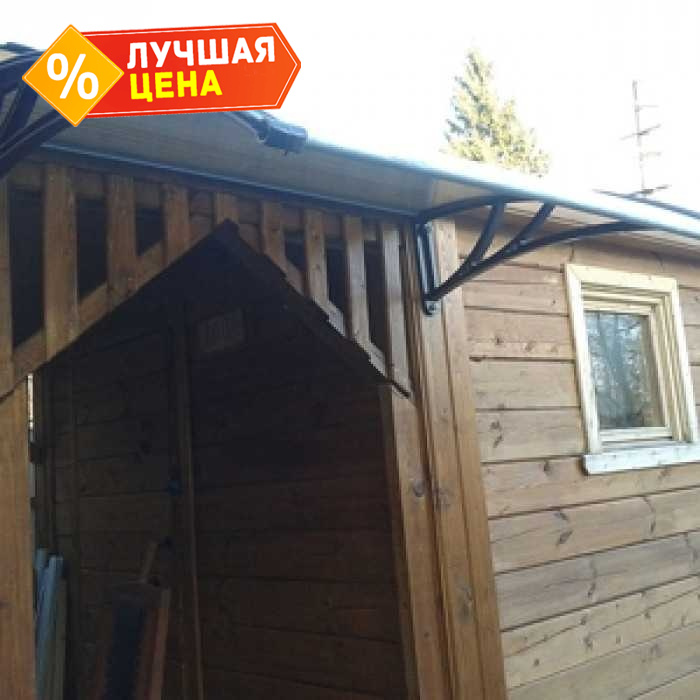 Козырьки Krovent из поликарбоната 1500х930х280 прозрачный (серебр. кроншт)