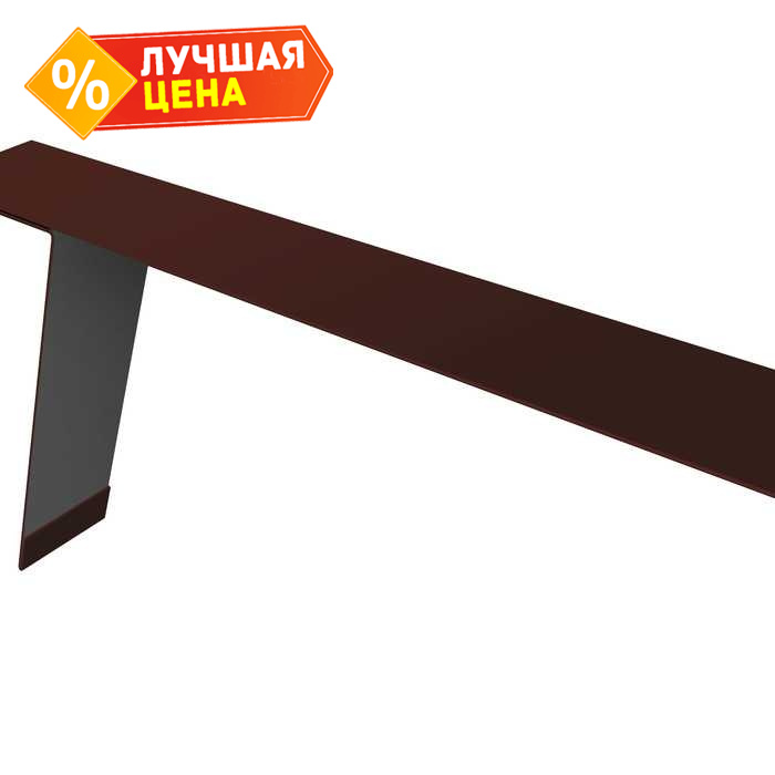 Планка карнизная фальц 130х80 0,5 Satin с пленкой RR 32 темно-коричневый