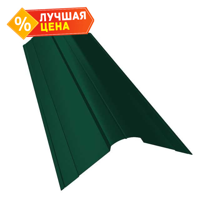 Планка конька фигурного 100x100 0,5 Quarzit lite RAL 6005 зеленый мох