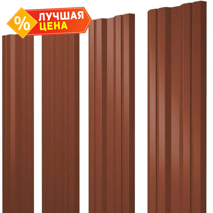 Штакетник Twin Grand Line 0,5 Satin Matt RAL8004 Терракота