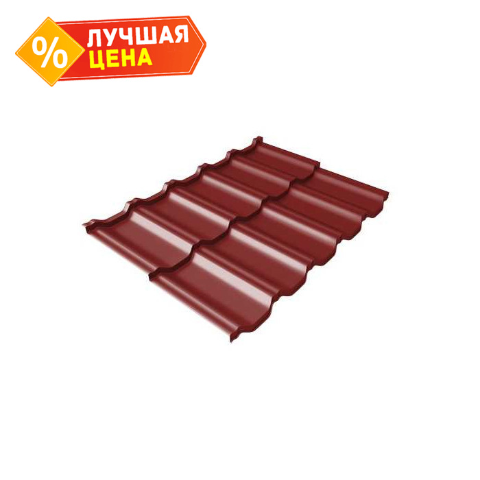 Металлочерепица Grand Line Kvinta Uno 0,5 Satin RAL 3011 Коричнево-красный