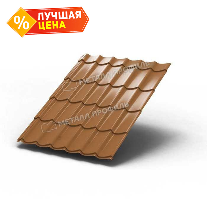 Металлочерепица Металл-Профиль Монтеррей 0,5 PURMAN® Argillite Медный металлик