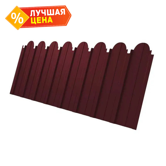 Профлист фигурный Grand Line C10A 0.45 Drap с пленкой RAL 3005 Красное вино