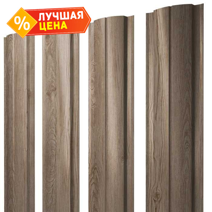 Штакетник Полукруглый Slim Grand Line 0,45 Print Elite White Wood White Wood