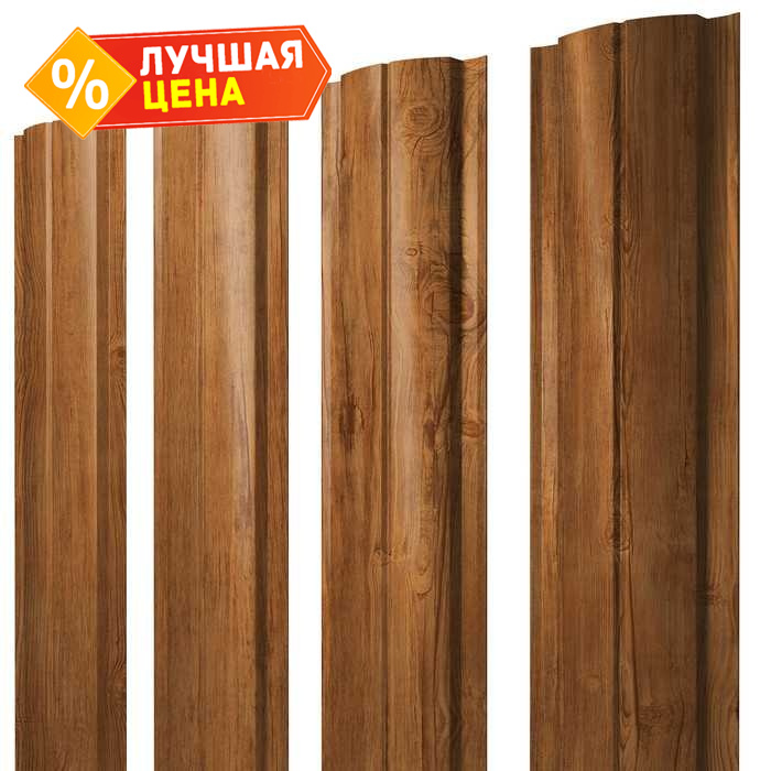 Штакетник Полукруглый Slim Grand Line 0,45 Print Elite Golden Wood Golden Wood