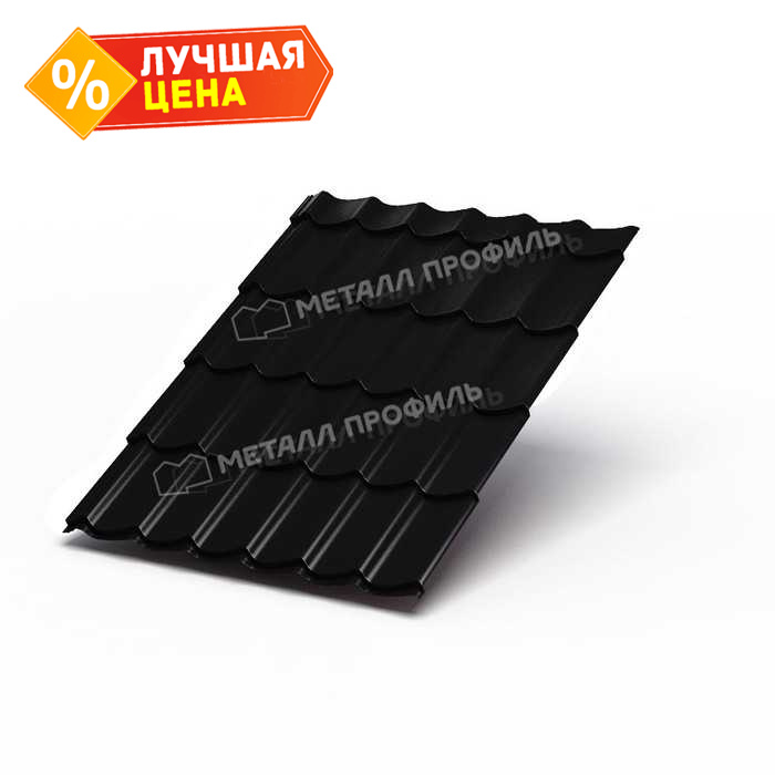 Металлочерепица Металл-Профиль Супермонтеррей 0,5 PURMAN® RAL 9005 Черный темный