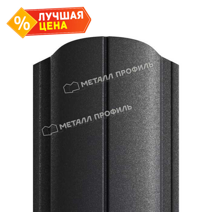 Штакетник Металл Профиль ELLIPSE-O 0,5 VALORI DarkGrey