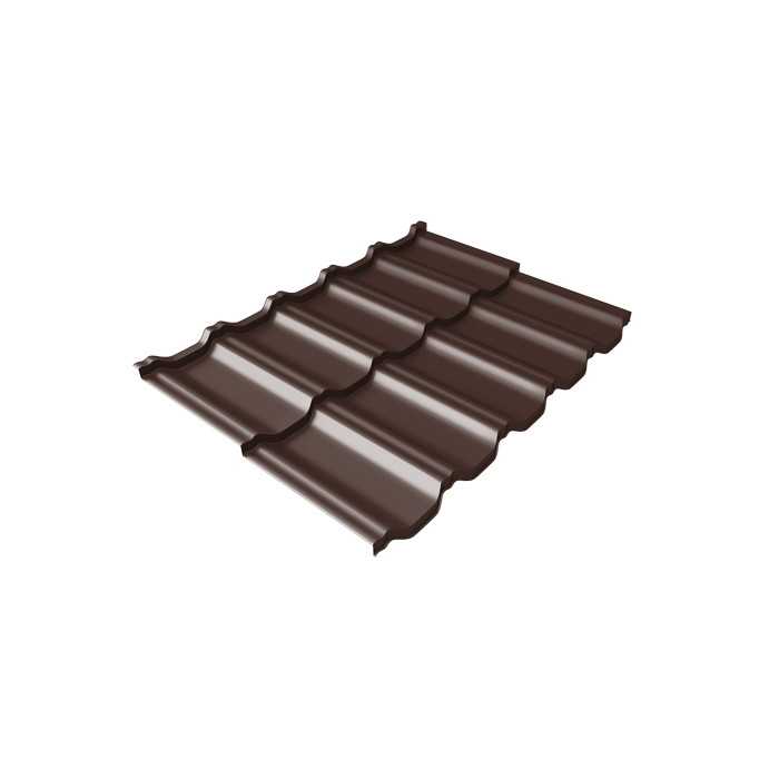 Металлочерепица Grand Line Kvinta Uno 0,5 Velur RAL 8017 Шоколад