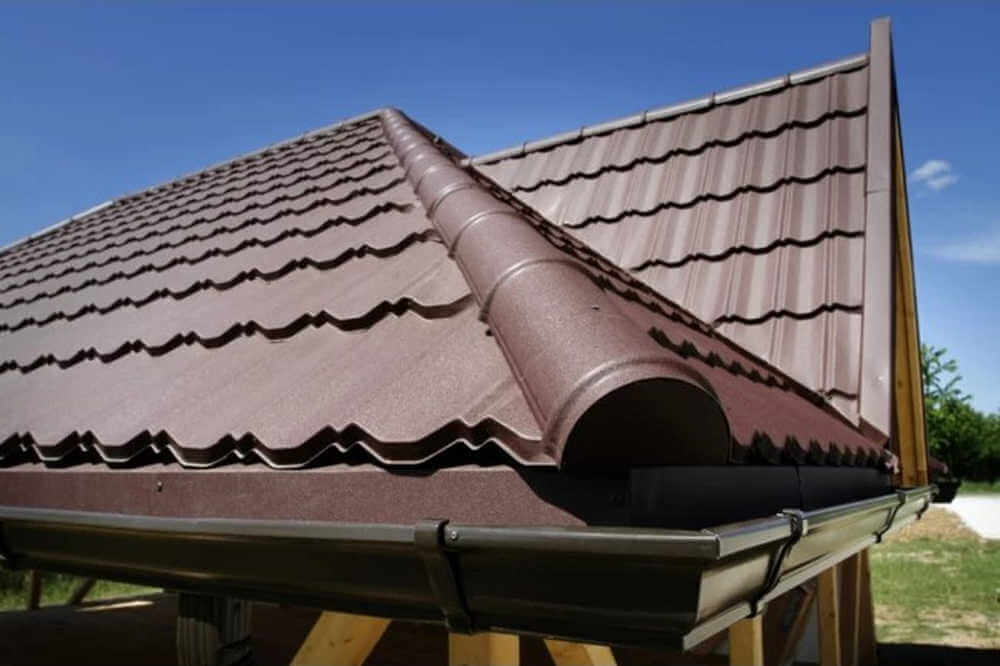 Металлочерепица цвет шоколад фото крыши