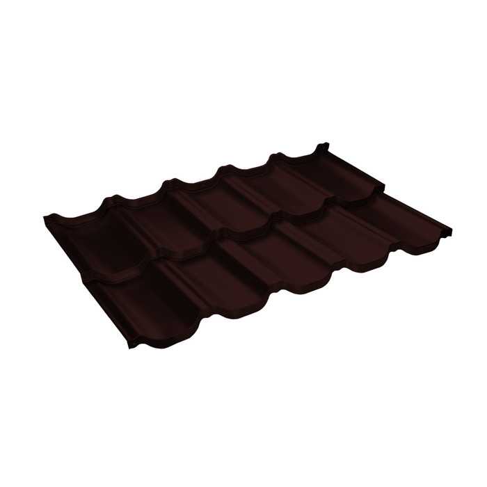 Металлочерепица Grand Line Kvinta Uno 0,5 drap RAL 8017 Шоколад | c 3D резом - фото 1